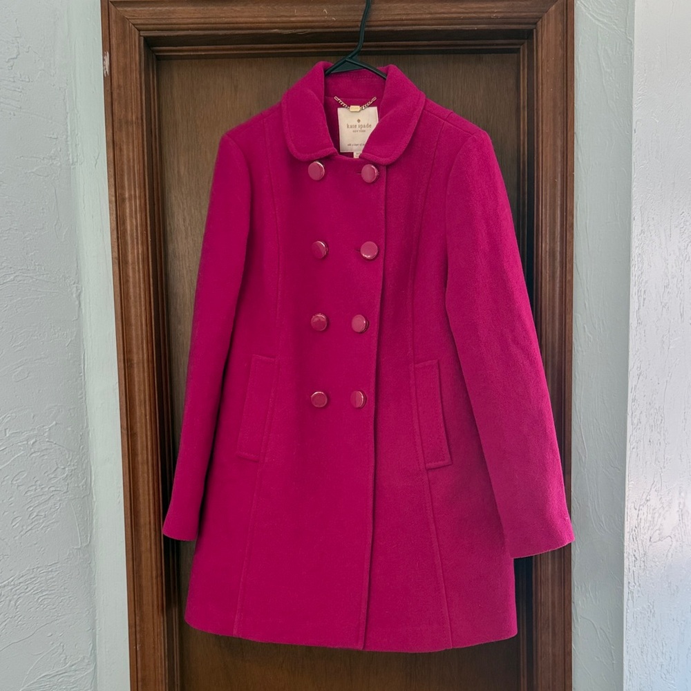 Kate Spade Pink Wool Coat-Medium